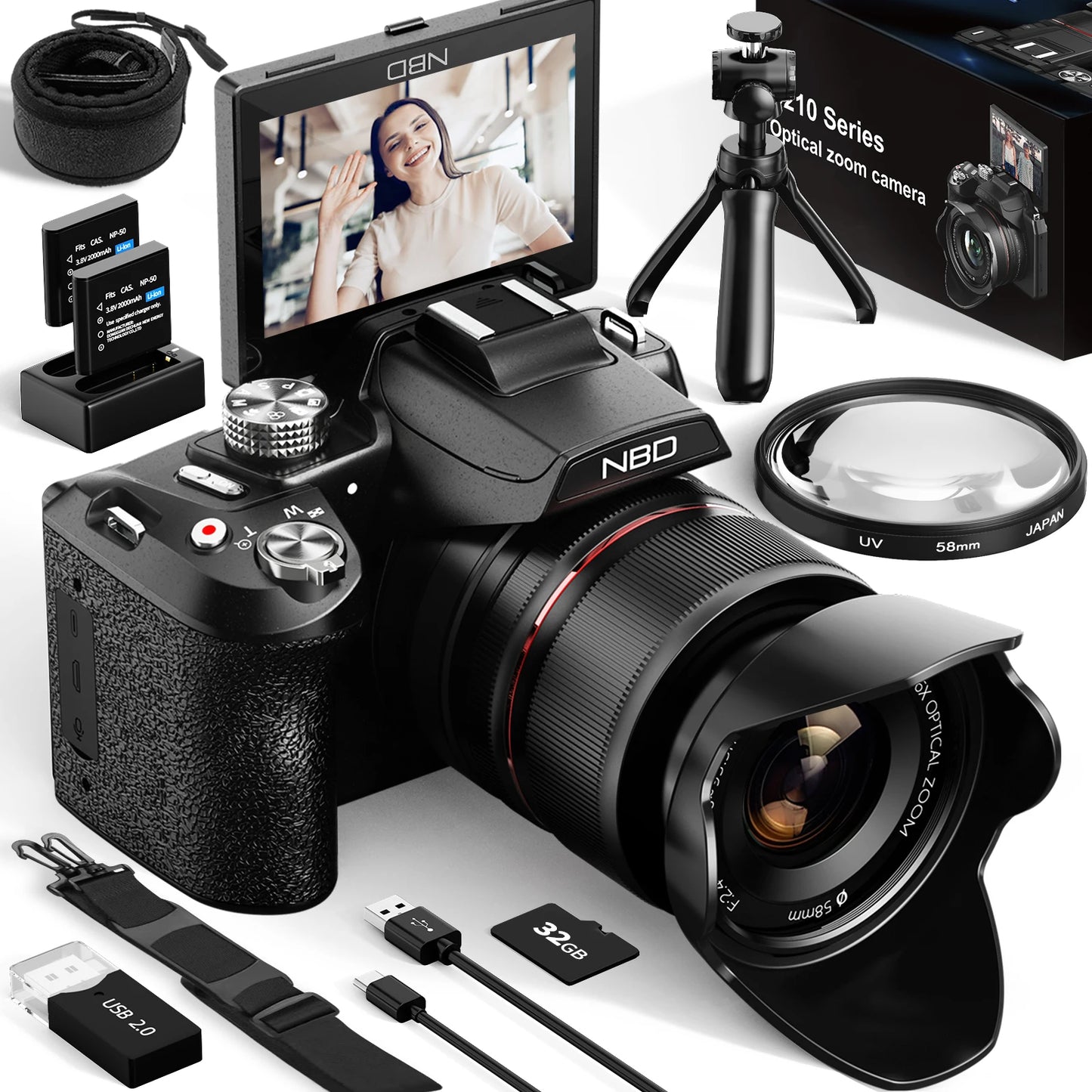 NBD 64MP Digital Camera With 16x Optical Zoom And WiFi