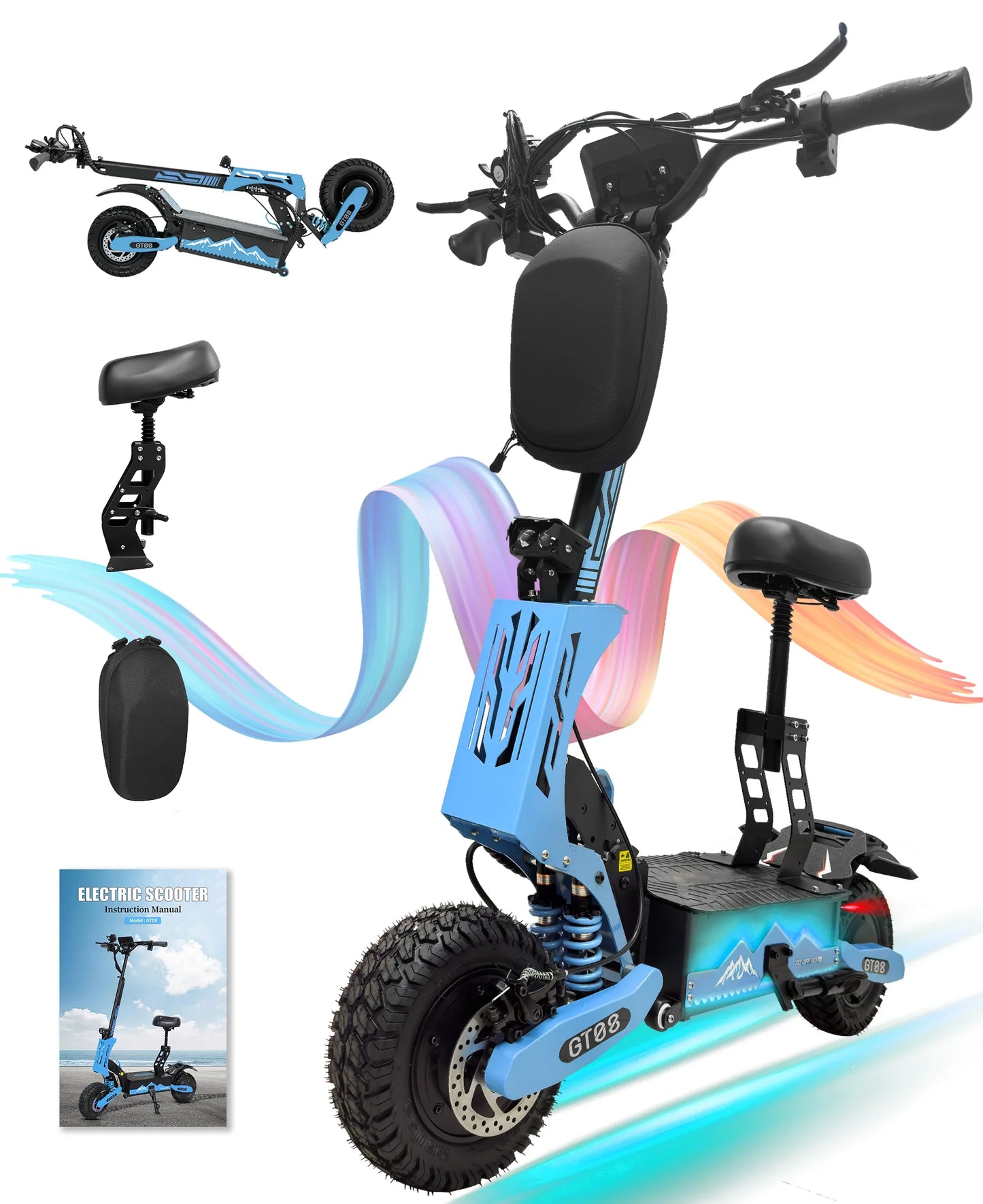 Hign-concerned GT08 5600W Dual Motor Electric Scooter 50 MPH