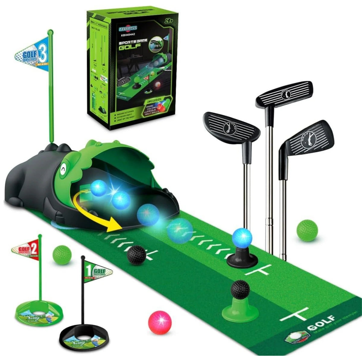 VATOS Kids Golf Set Auto Returner Night Light Golf Balls