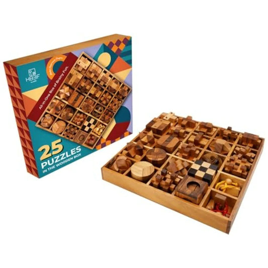 Wooden 25 In 1 Brain Teaser Puzzles For Adults And Teens