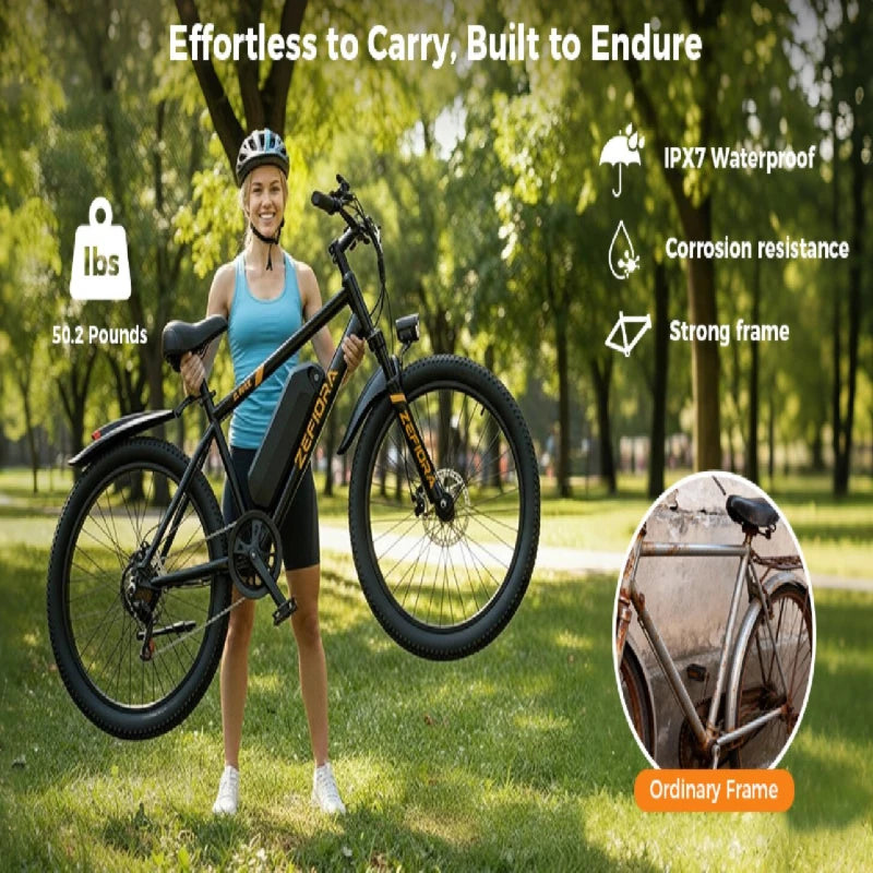 ZEFIORA 1000W Off Road Electric Bicycle Removable Battery