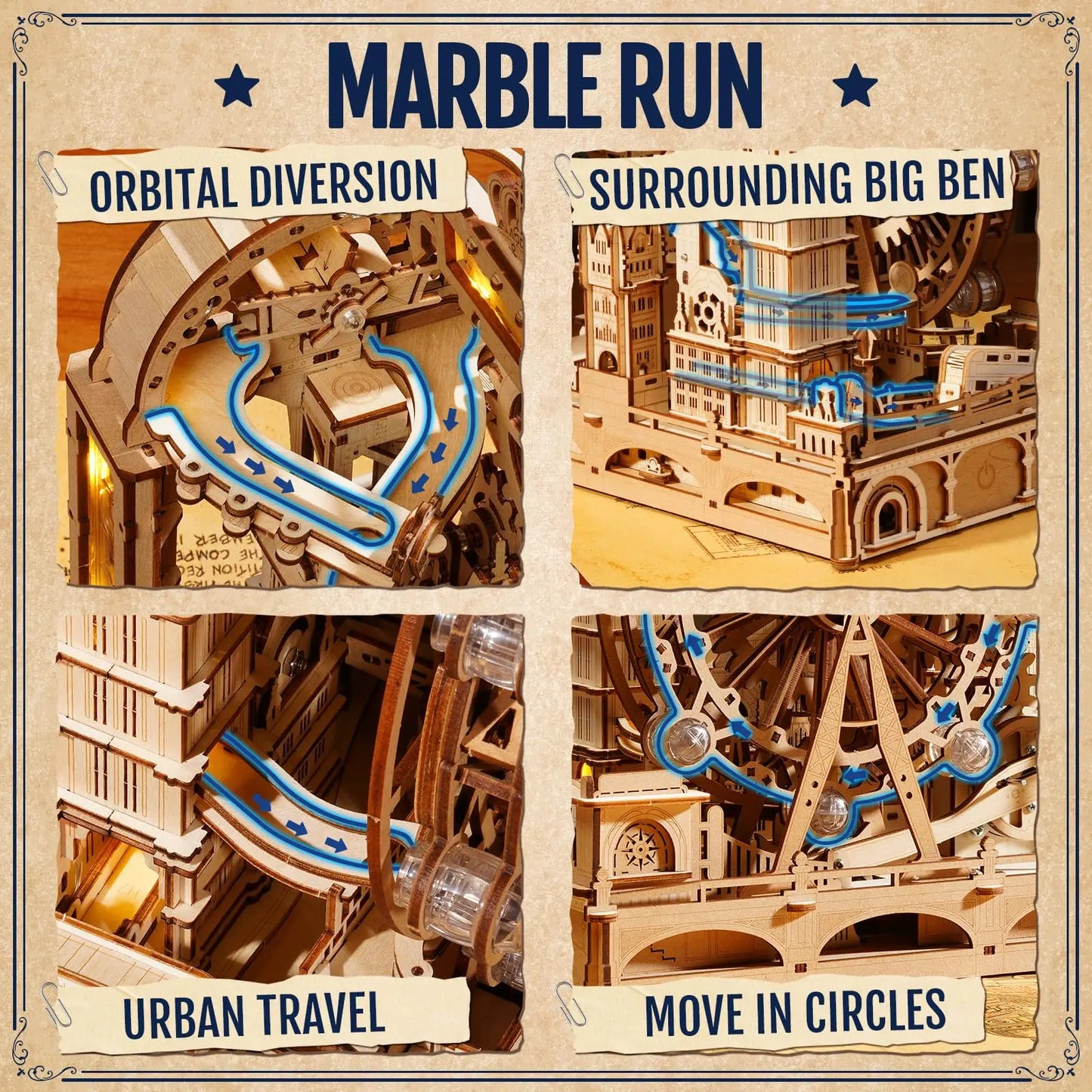 Robotime Marble Run London 3D Wood Puzzle For All Ages