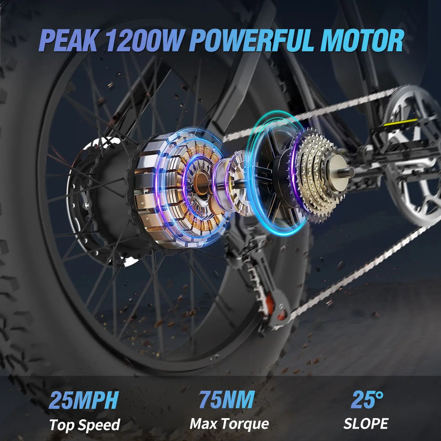 RIDSTAR Q20 Lite Fat Tire Electric Bike 1200W All Terrain