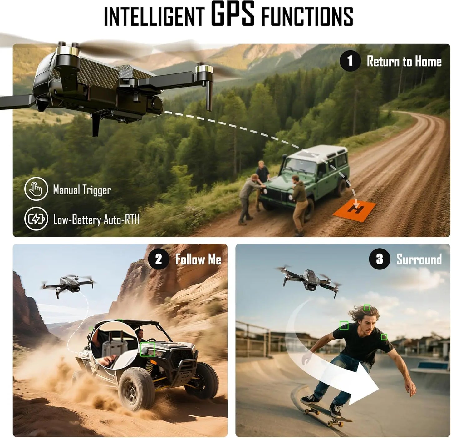 4K GPS Drone With 90 Minute Flight Time Foldable Beginners