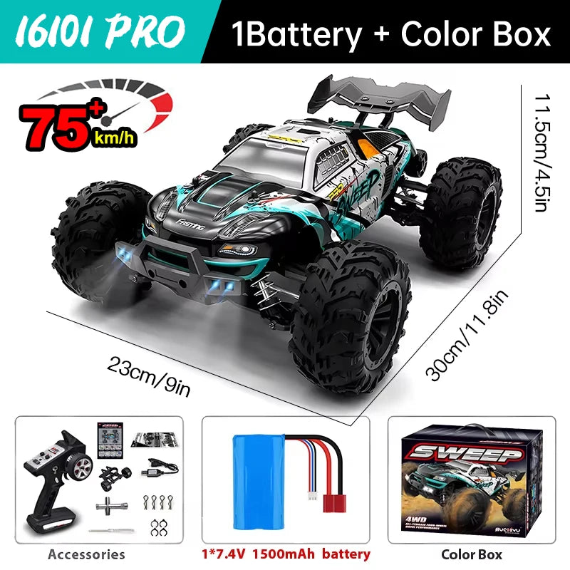 WLtoys 16101 Pro 4WD RC Vehicle With LED Lights 75KMH