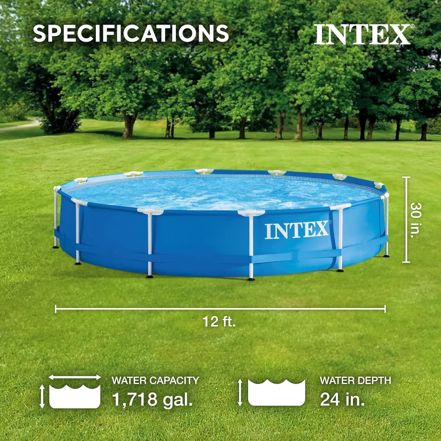 Round Above Ground Pool Set With Filter Pump Ladder Cover