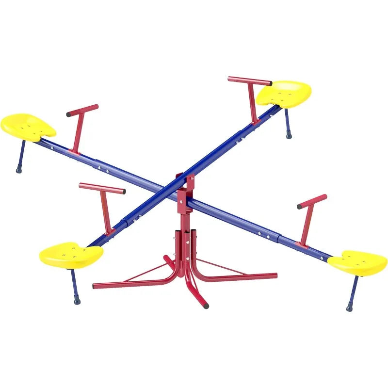 YTYIN 360 Degree Seesaw Teeter Totter For Kids Four Seater