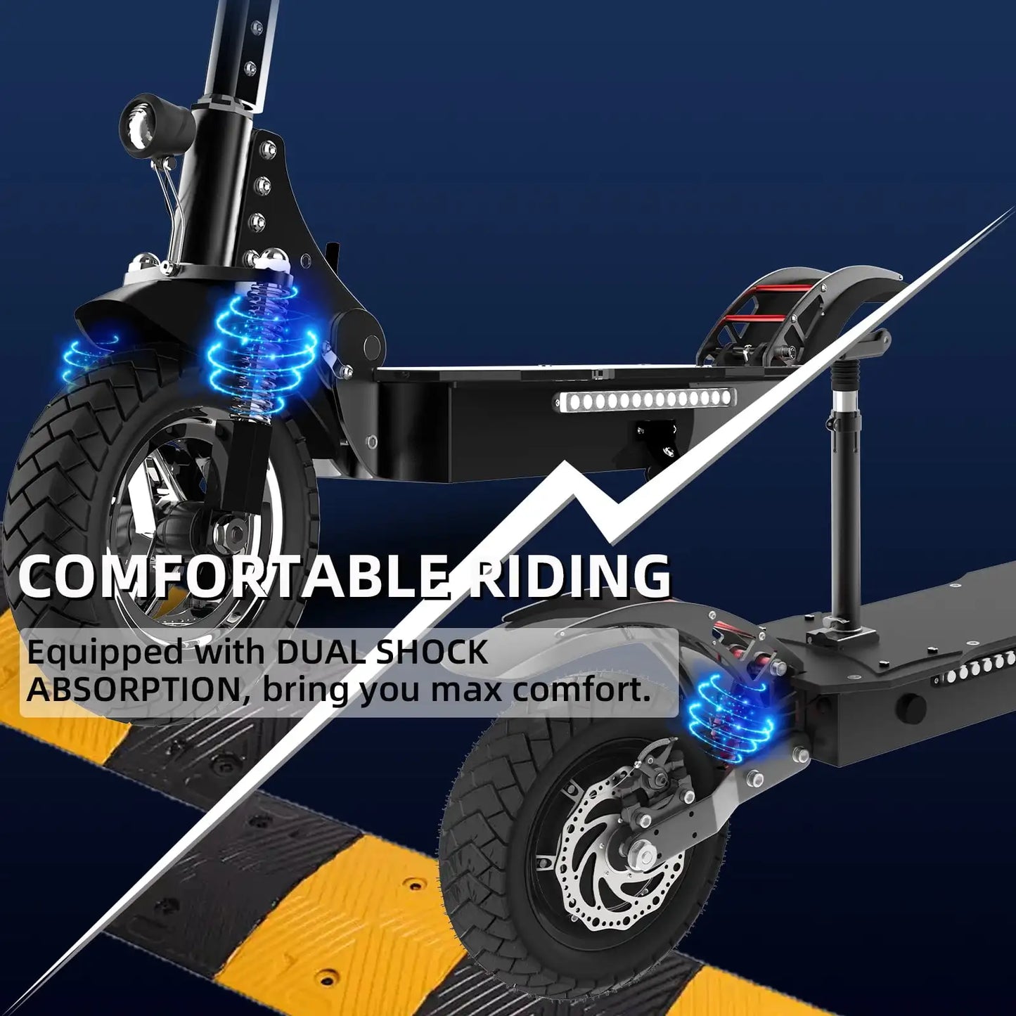 X750 1600W Electric Scooter 52V 20Ah Foldable Dual Suspension Brakes