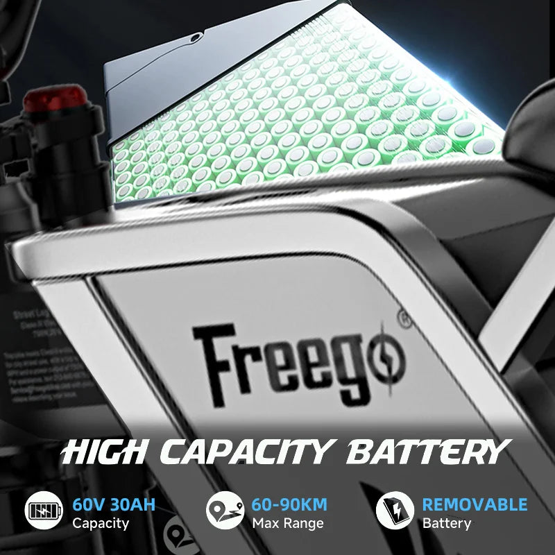 Freego X2 Pro Electric Motorcycle For Adults 6000W Off Road Ebike 1800Wh Battery
