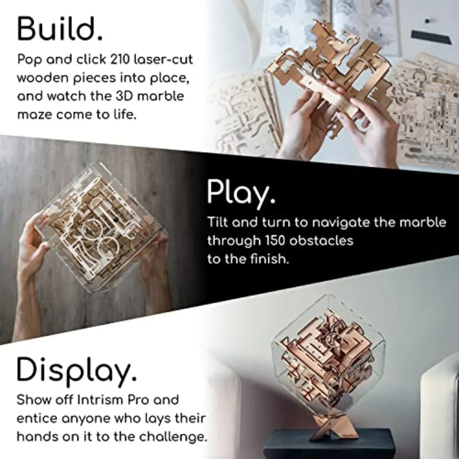 Intrism Pro 3D Wooden Marble Maze Puzzle Kit For Teens