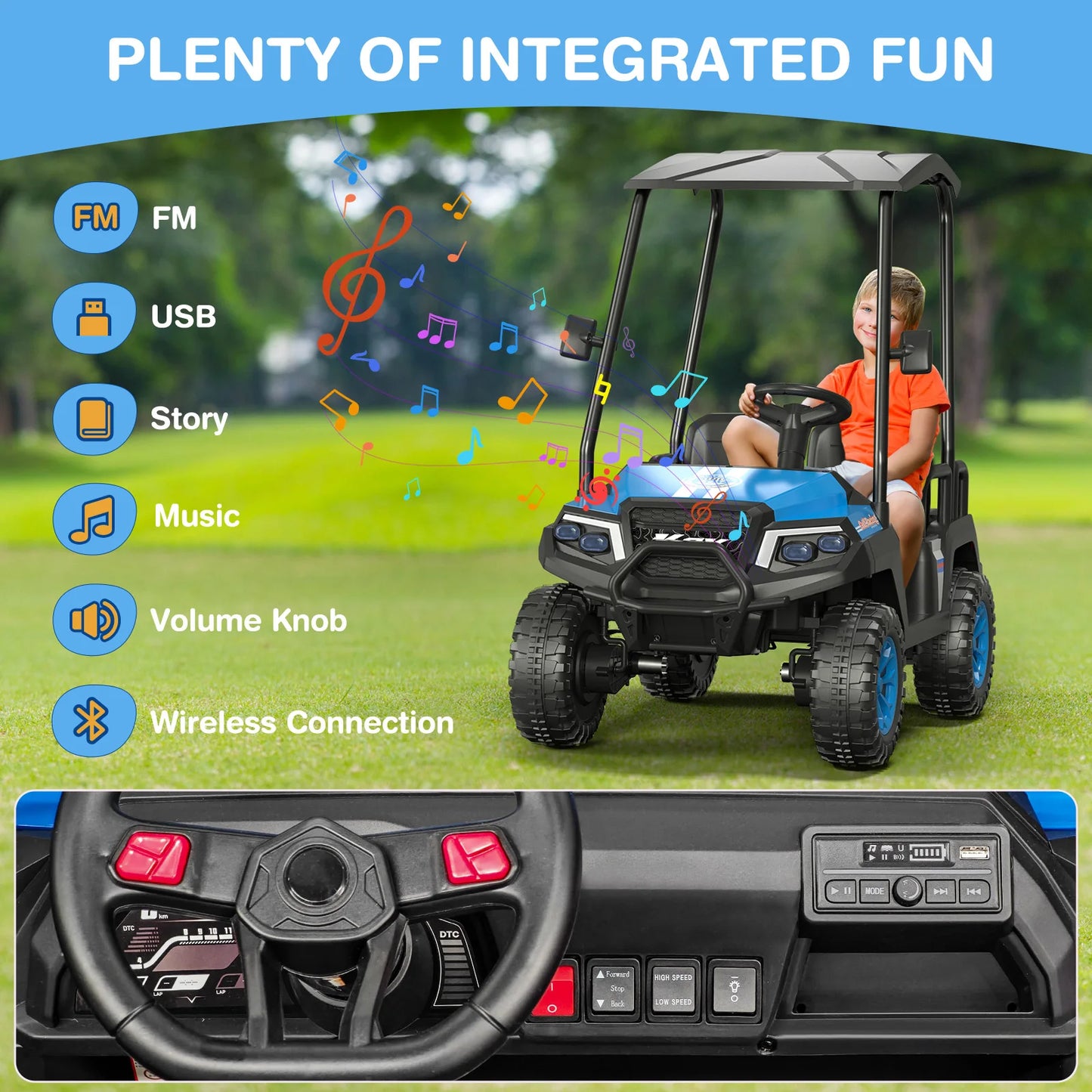 LIGIANT 24V 4 Seater Ride On Golf Cart With Remote