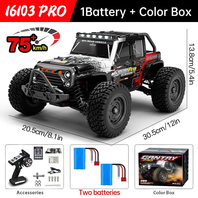 WLtoys 16101 Pro 4WD RC Vehicle With LED Lights 75KMH