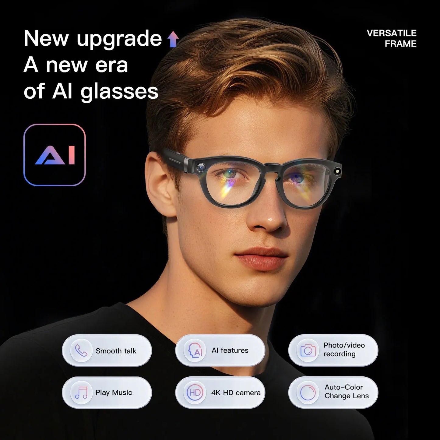 EIGIIS AI Smart Glasses With Bluetooth Call And AI Translate