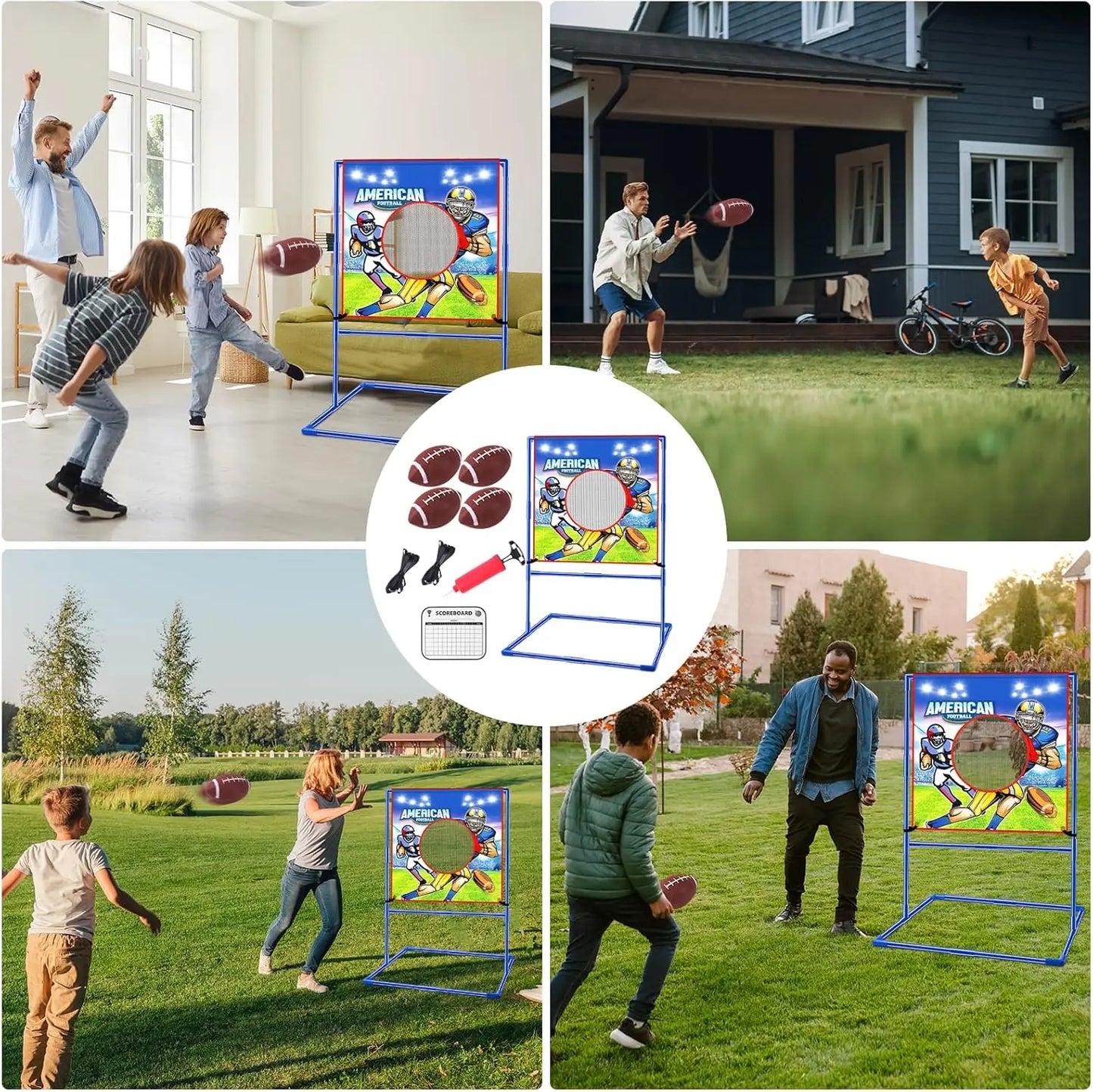 VATOS Indoor Outdoor Football Toss Target Game for Kids
