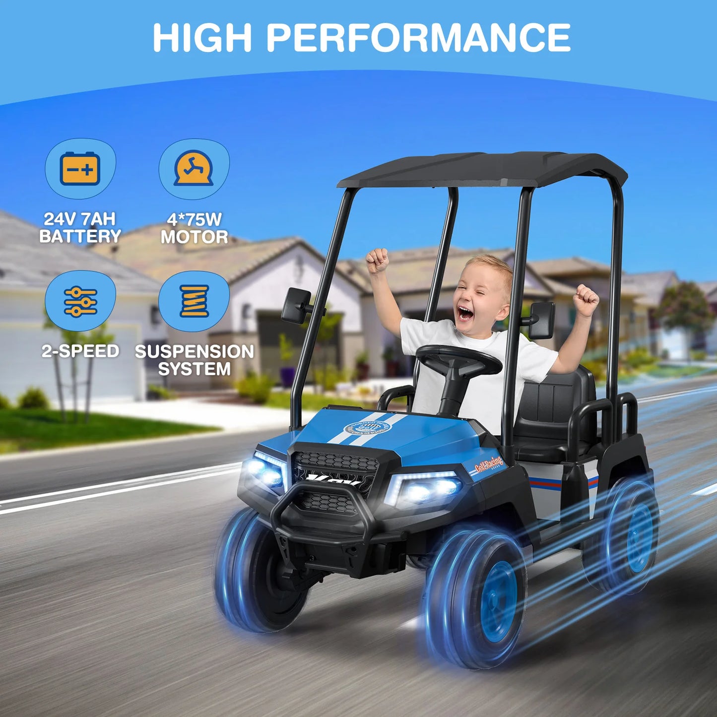 LIGIANT 24V 4WD Seater Ride On Golf Cart With Remote