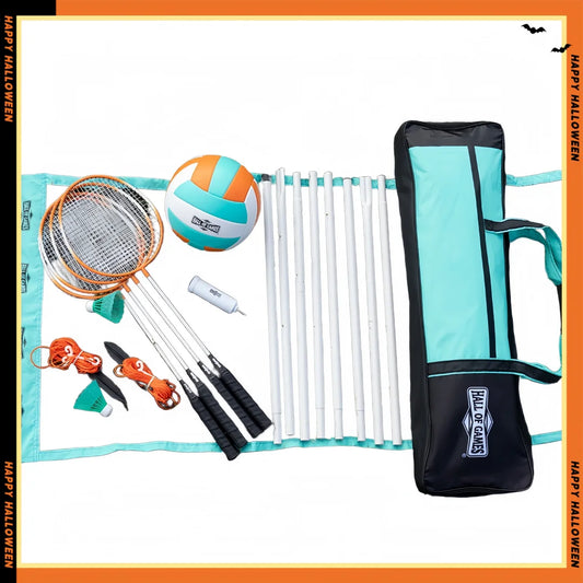 Feather 2 In 1 Outdoor Volleyball And Badminton Set With Net And Poles