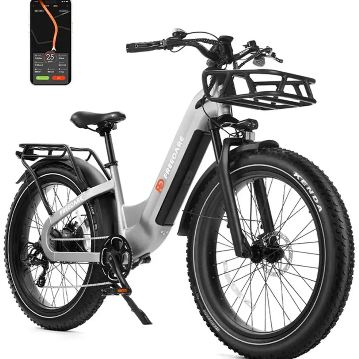 Fat Tire Ebike 1000W 48V 20Ah Removable Battery GPS