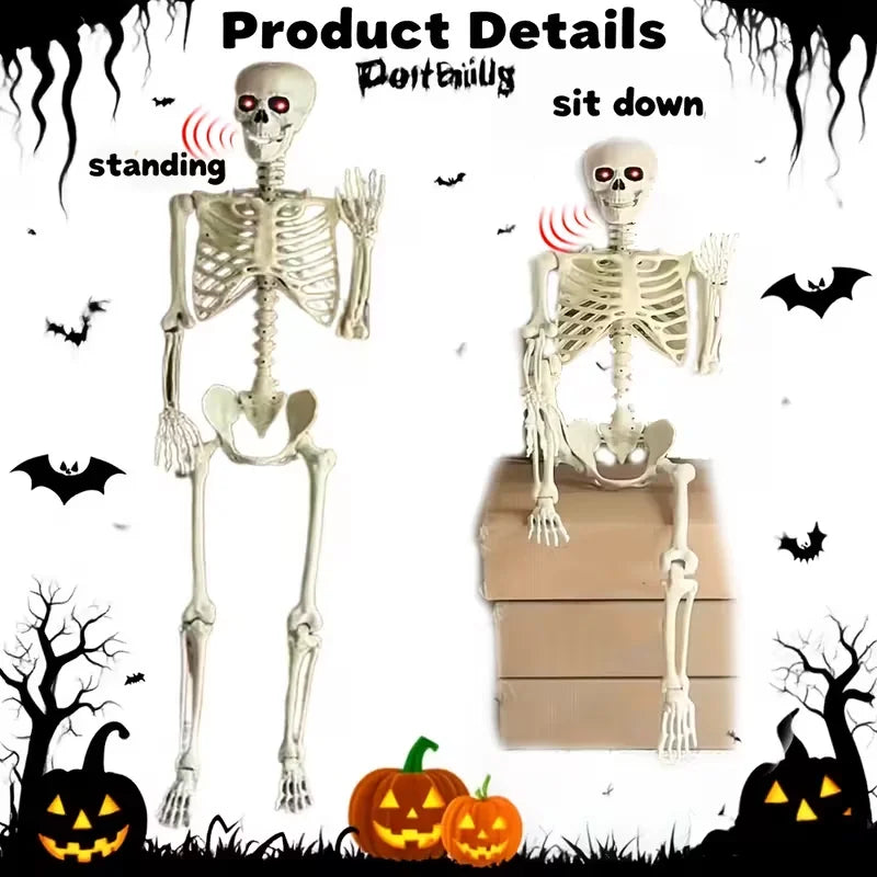 NONECN Voice Activated Glowing Skeleton With Sensors And Scary Sounds