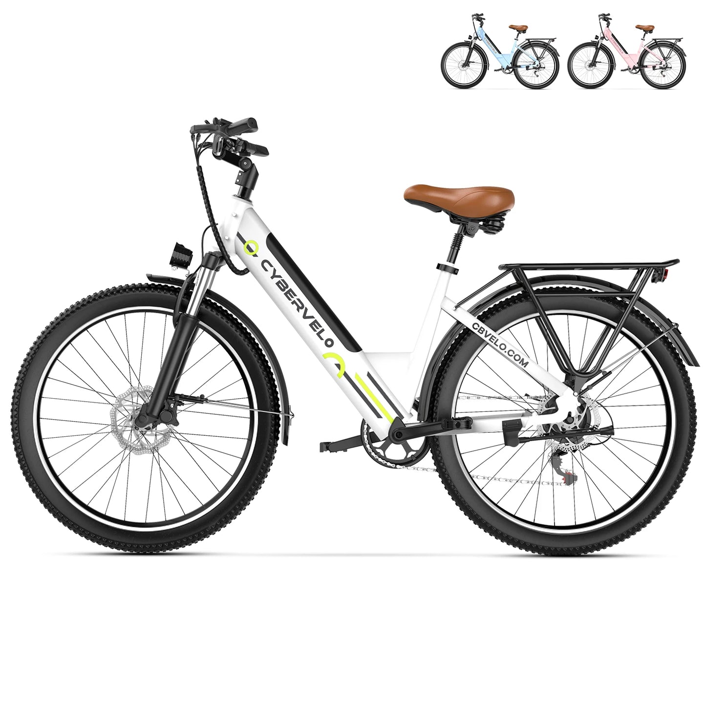 CYBERVELO EK2 Step Thru Electric Bike Removable Battery