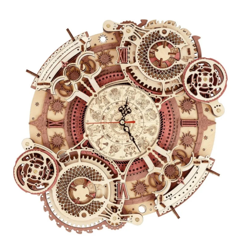 Robotime Wall Clock 3D Wooden Puzzle Mechanical Building Kit