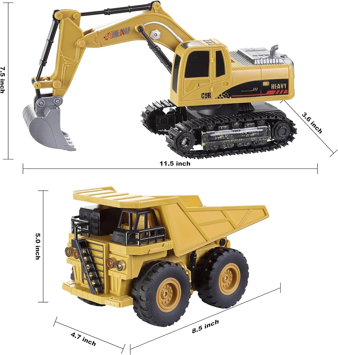 Joyfy RC Excavator and Truck Remote Control Vehicle Set
