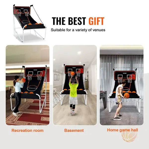 Foldable 2 Player Indoor Basketball Arcade Game With 5 Balls