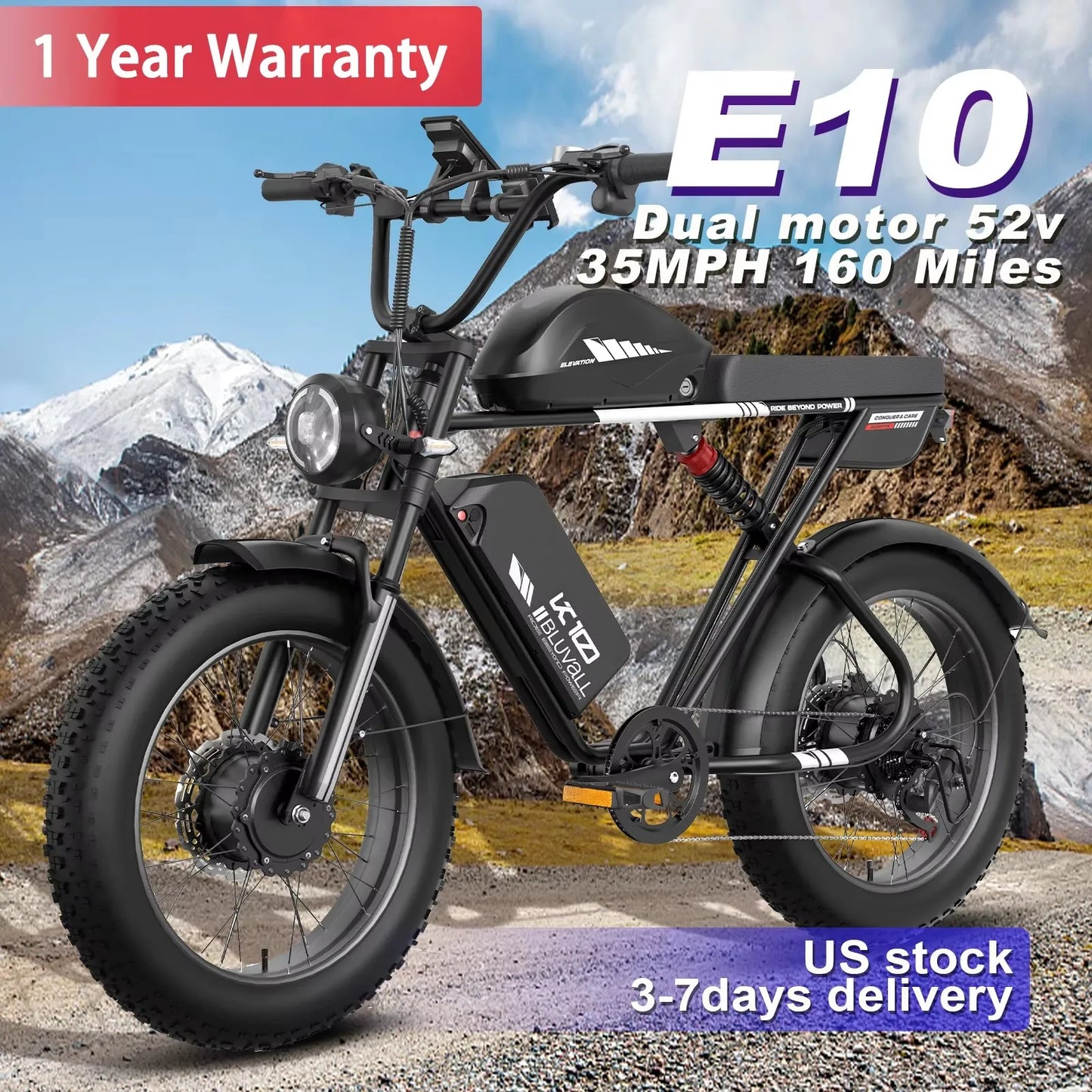 MOOBELO 2000W Dual Motor Electric Fat Tire Mountain Bike