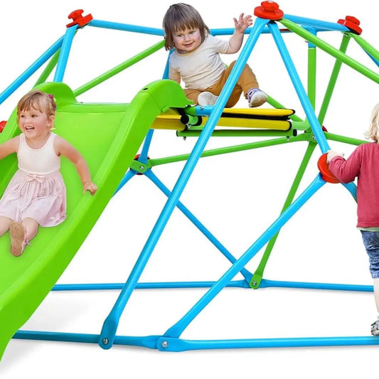OLOEY Climbing Dome with Slide Backyard Jungle Gym for Toddlers