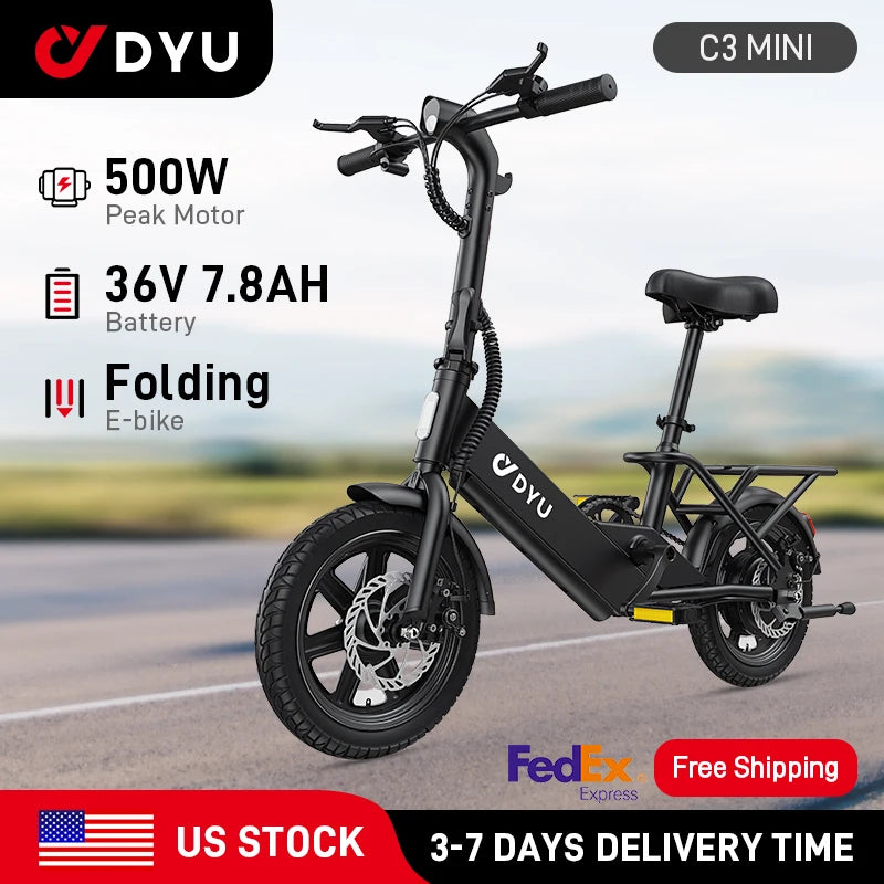 DYU C3 Electric Bicycle With 500W Motor And 36V Battery
