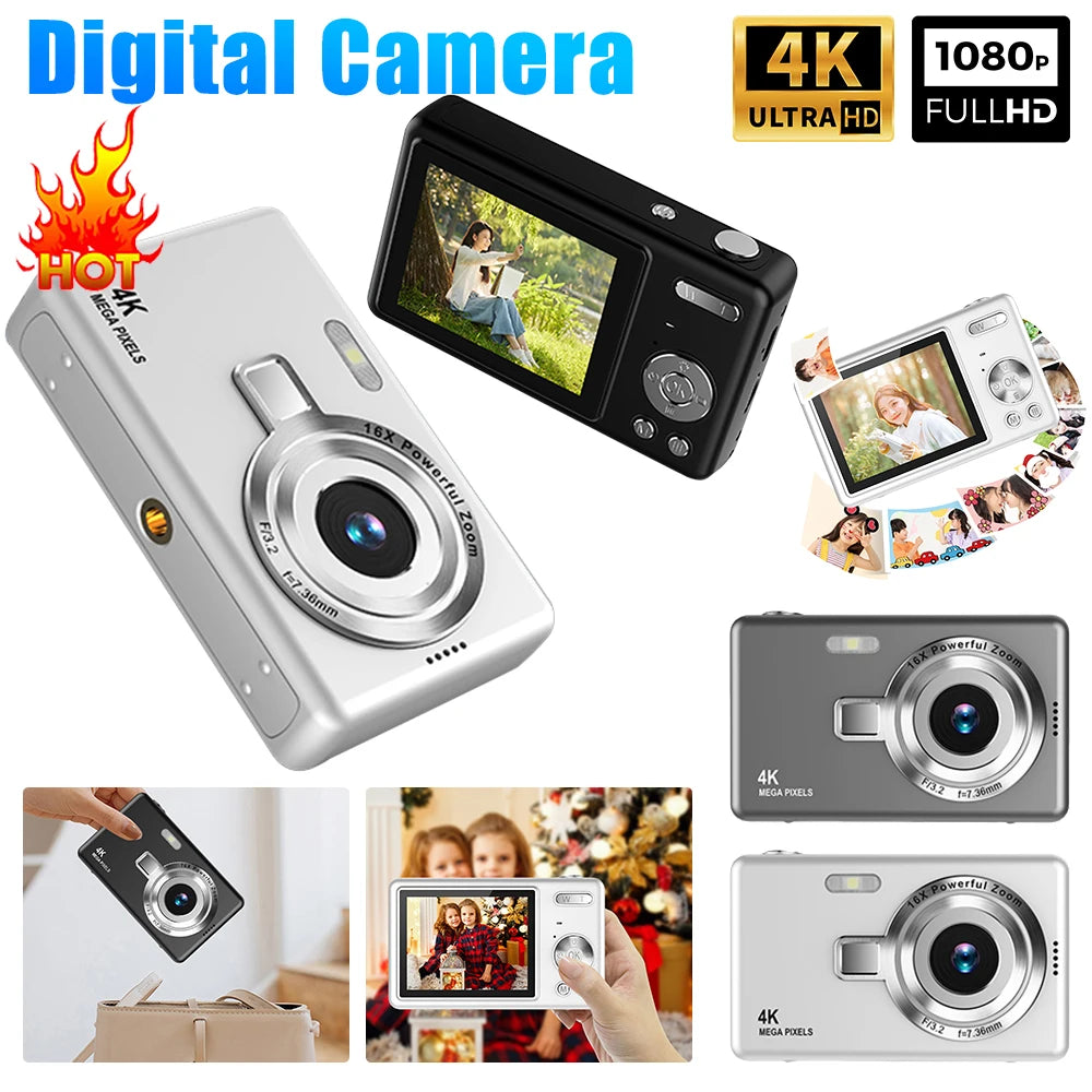 APWIKOGER 4K Digital Camera 1080P Video Vlogging 16x Zoom Camcorder