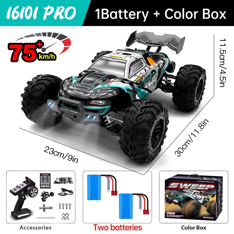 WLtoys 16101 Pro 4WD RC Vehicle With LED Lights 75KMH