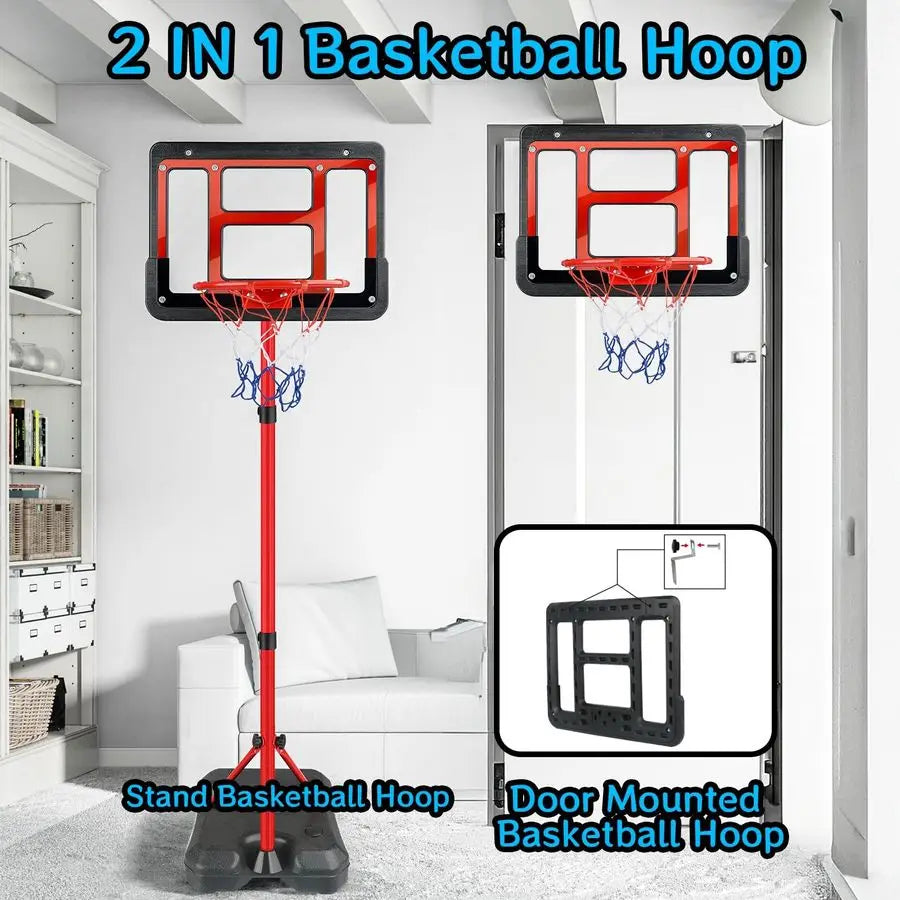 Kids Adjustable Mini Basketball Hoop Set With Balls