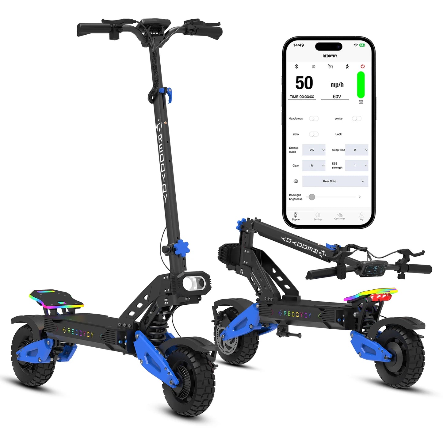 REDDYDY Electric Offroad Scooter Dual Motor 50 MPH 5000W