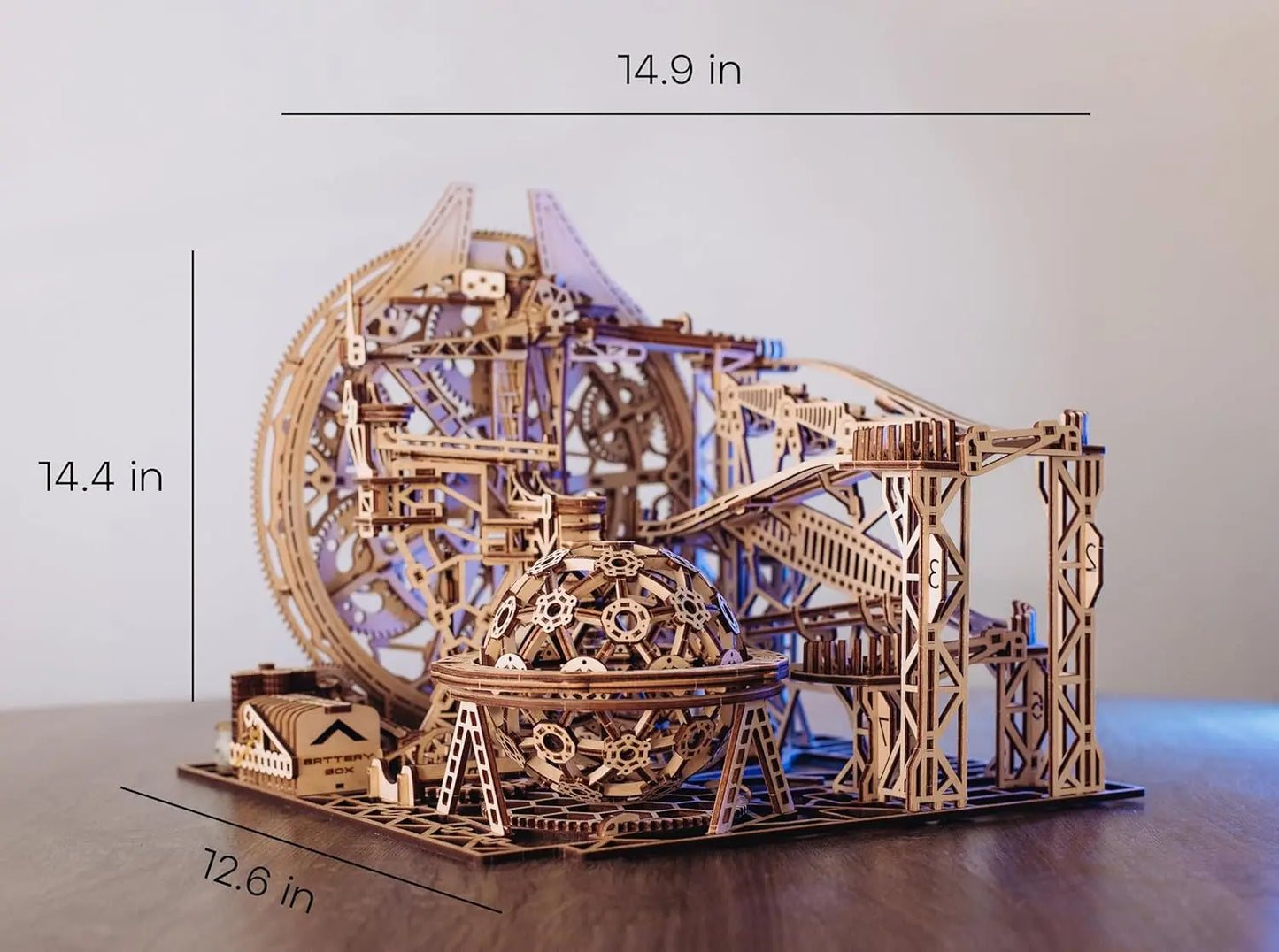 Electric Motorized Wooden Marble Run Roller Coaster 3D Puzzle For Adults