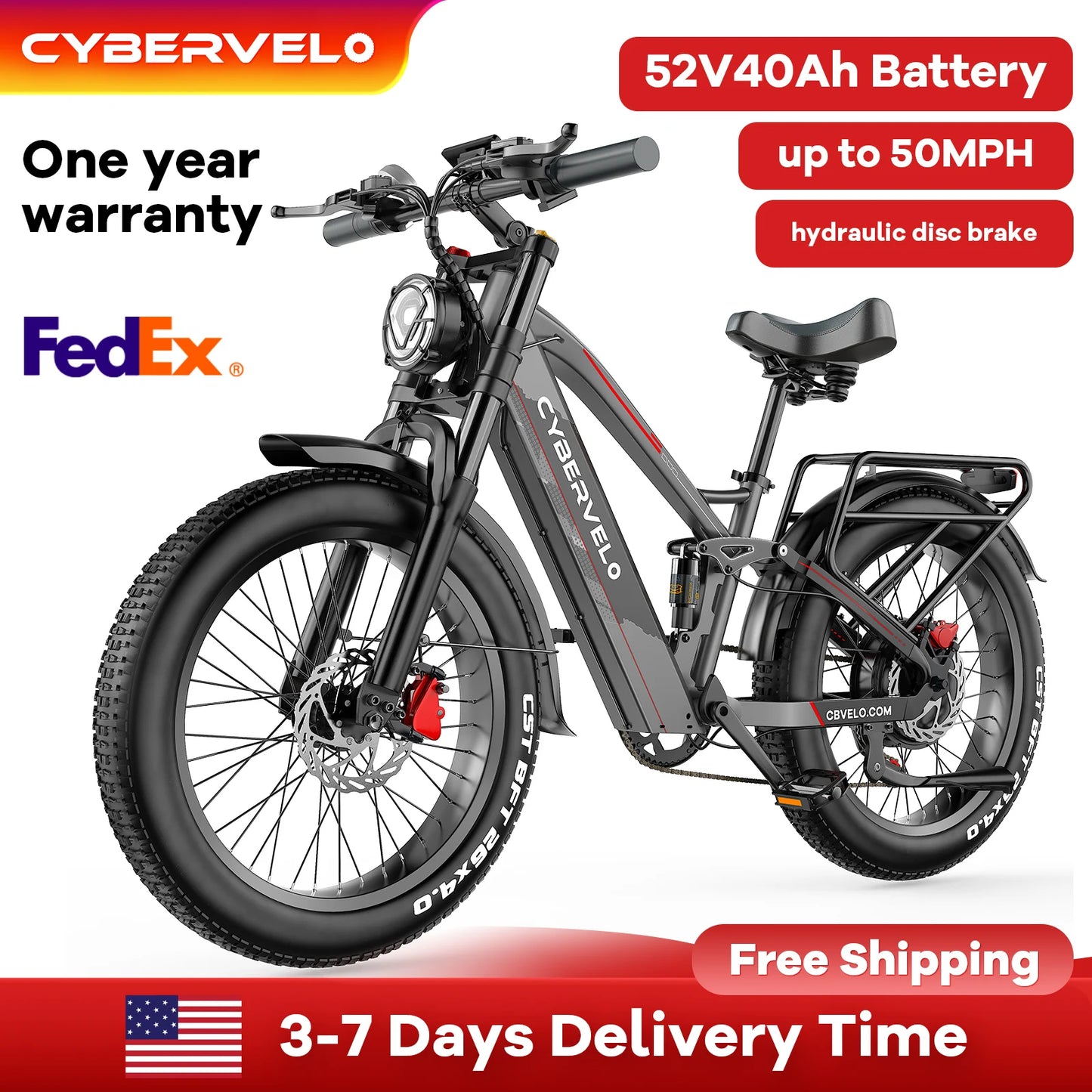 CYBERVELO Power EK9 5000W Electric Bike Off Road Long Range