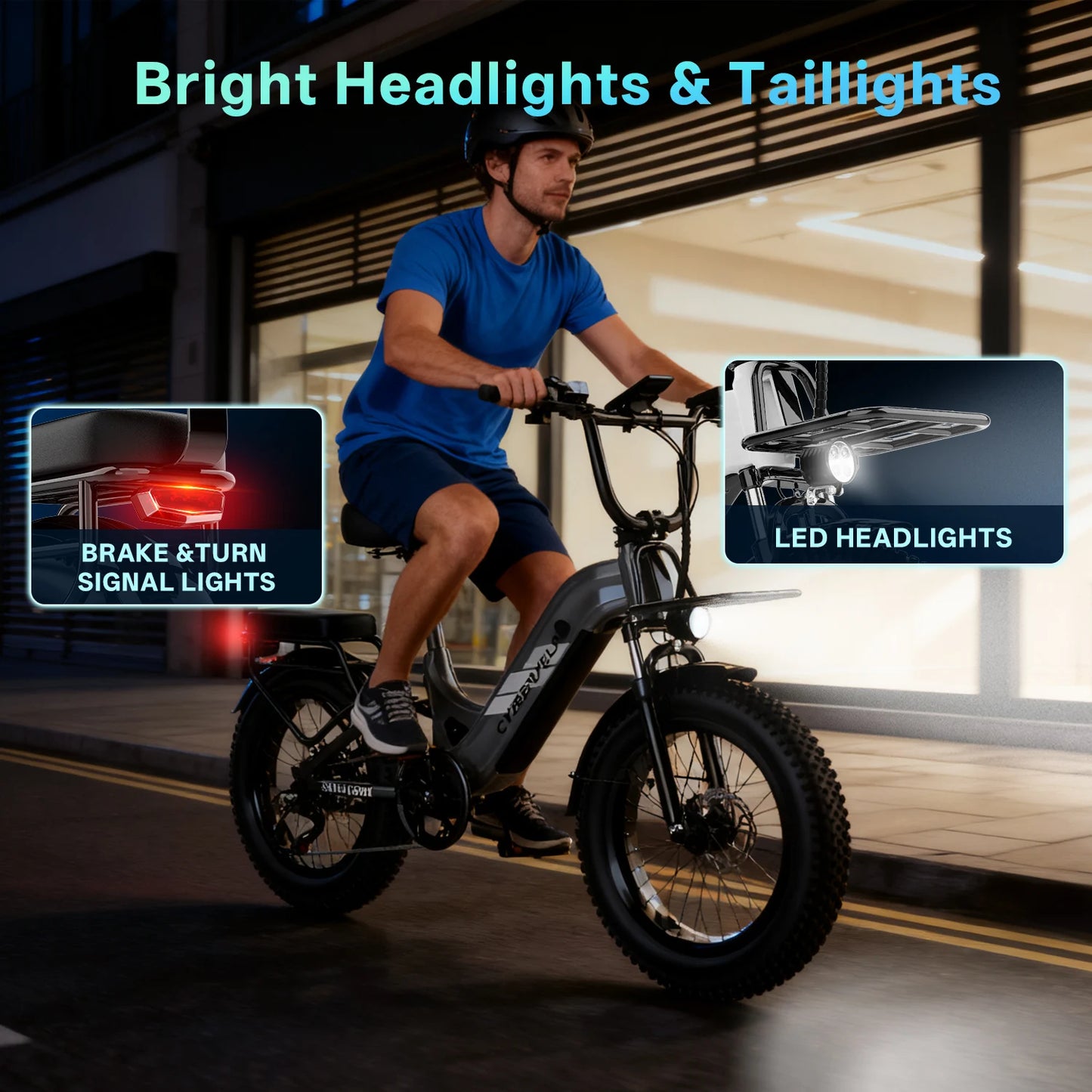 CYBERVELO Electric Fat Tire Bike EK12 48V Removable Battery