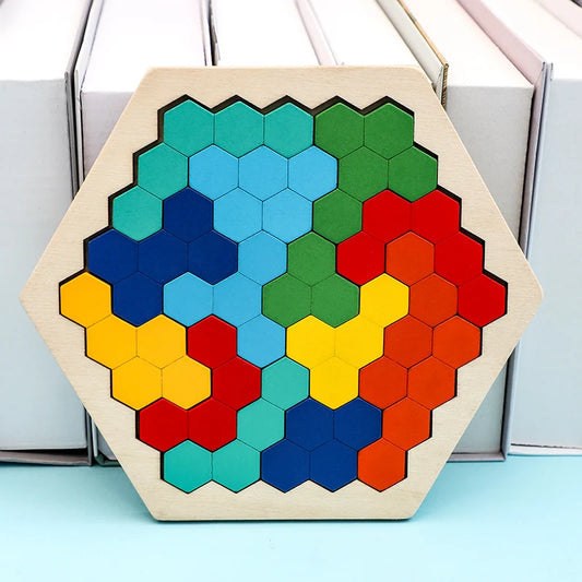 Colorful 3D Puzzle Tangram Educational Wooden Toy For Children