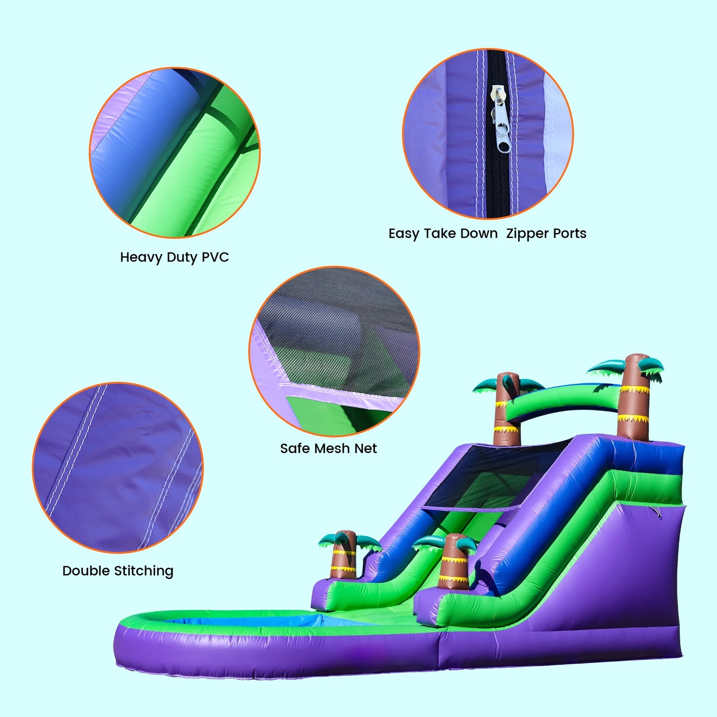 RTS Inflatable Giant Tropical Water Slide Bounce House