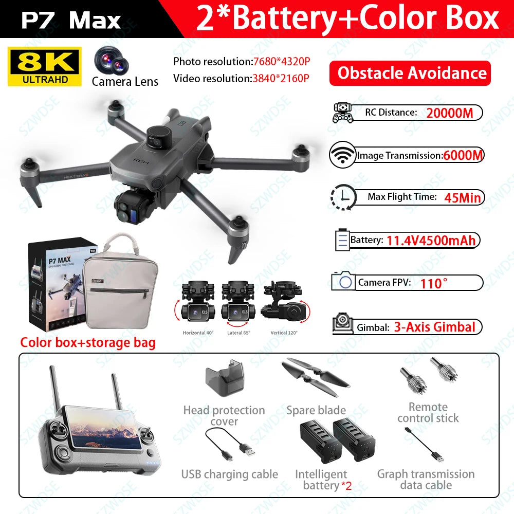 JJRCC P7 Max GPS Drone With 8K Image Transmission Pro
