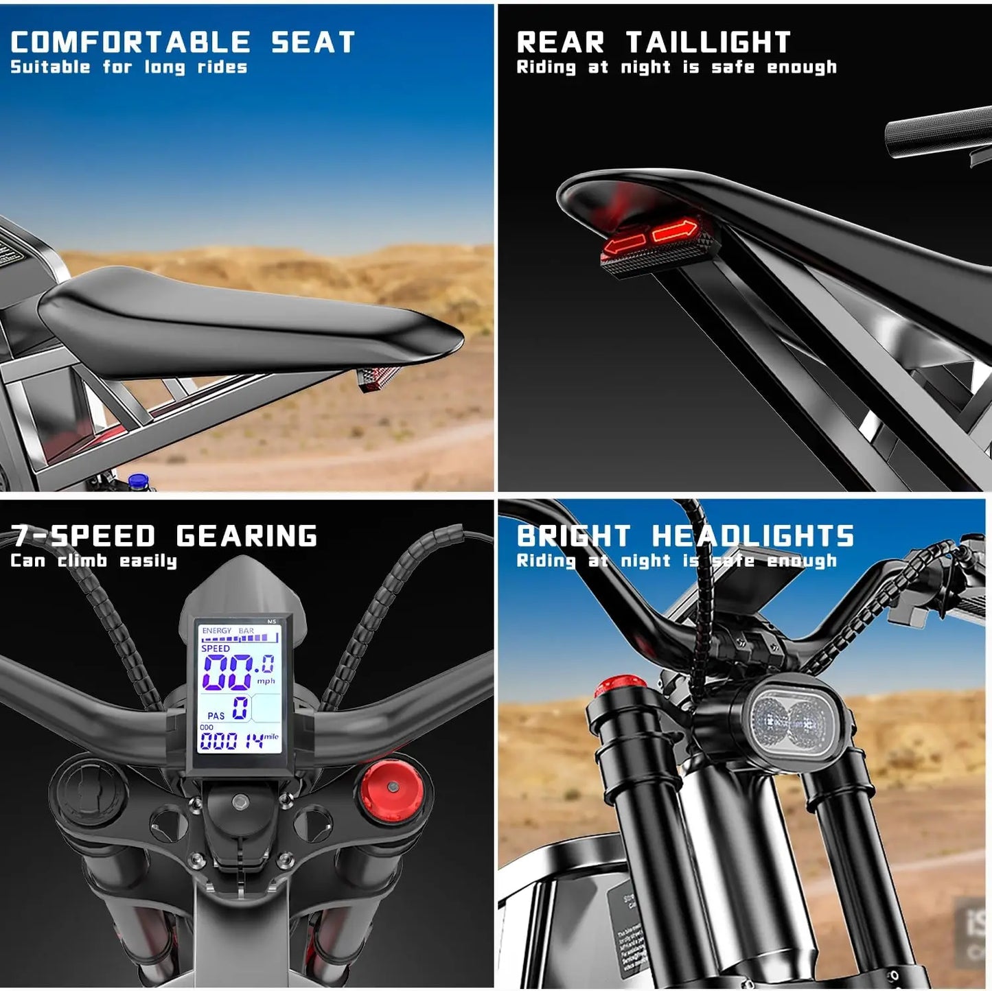 Electric Dirt Bike Pro 6000W Peak Motor 1800Wh Battery