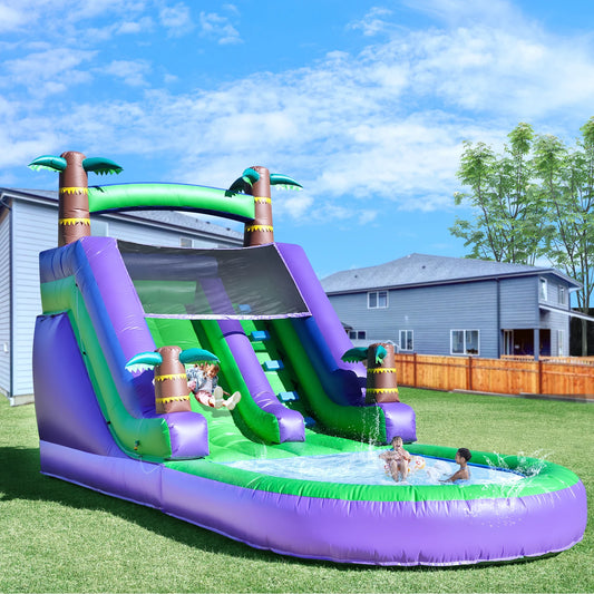 RTS Inflatable Giant PVC Bounce House Tropical Water Slide