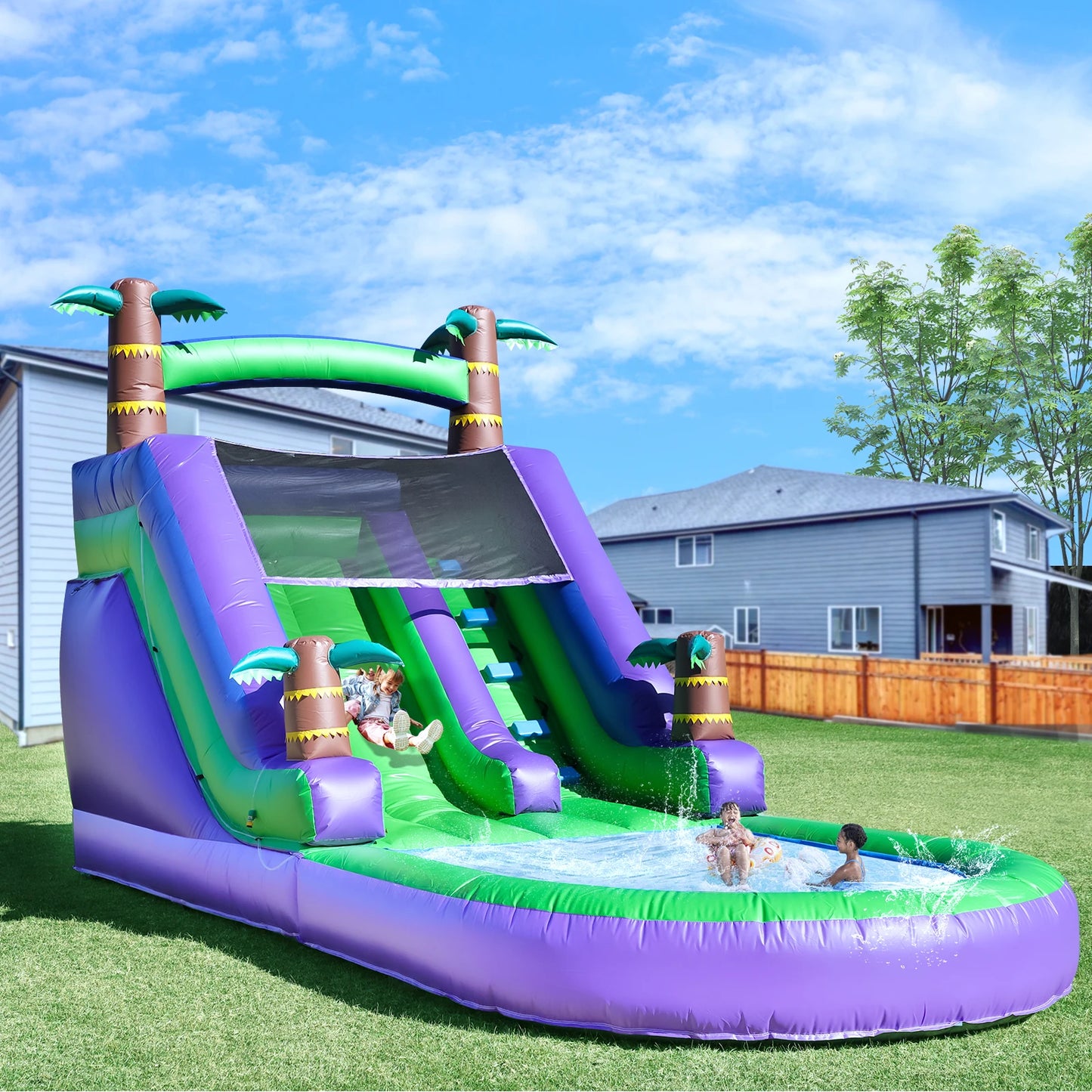 RTS Inflatable Giant Tropical Water Slide Bounce House