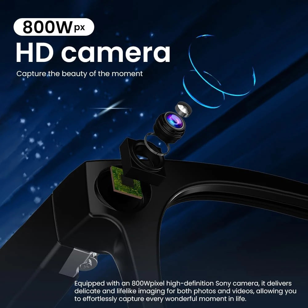 SENBONO Camera Smart Glasses With AI Photo Recognition And Bluetooth Translator