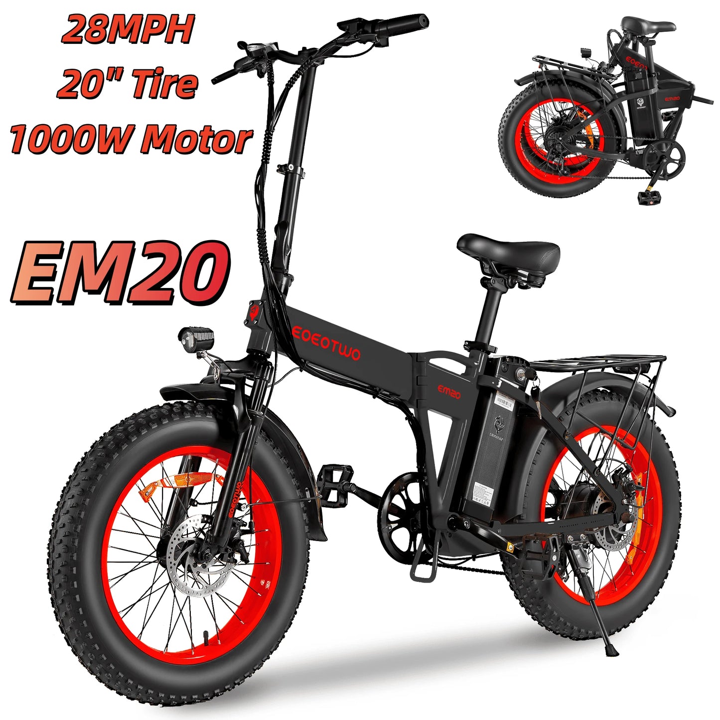 EOEOTWOC 1500W Electric Bike 48V 15Ah Ebike With Fat Tire