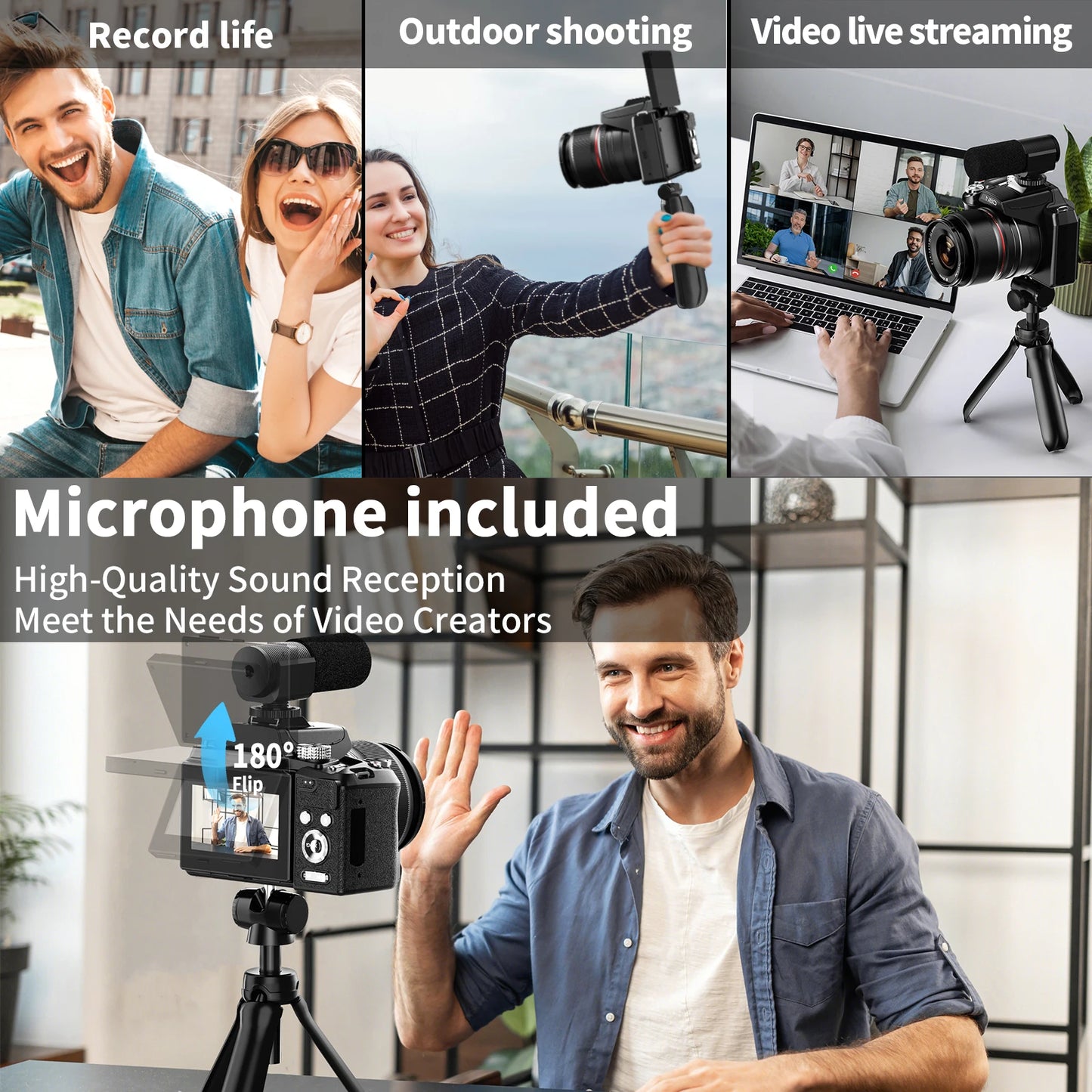 NBD 5K And 64MP Digital Camera With 16X Optical Zoom WiFi App Control