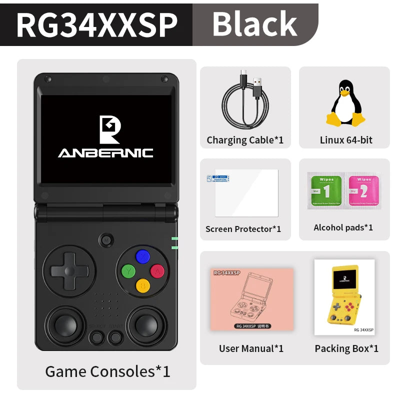 Anbernic RG34XXSP Handheld Game Console With IPS Screen