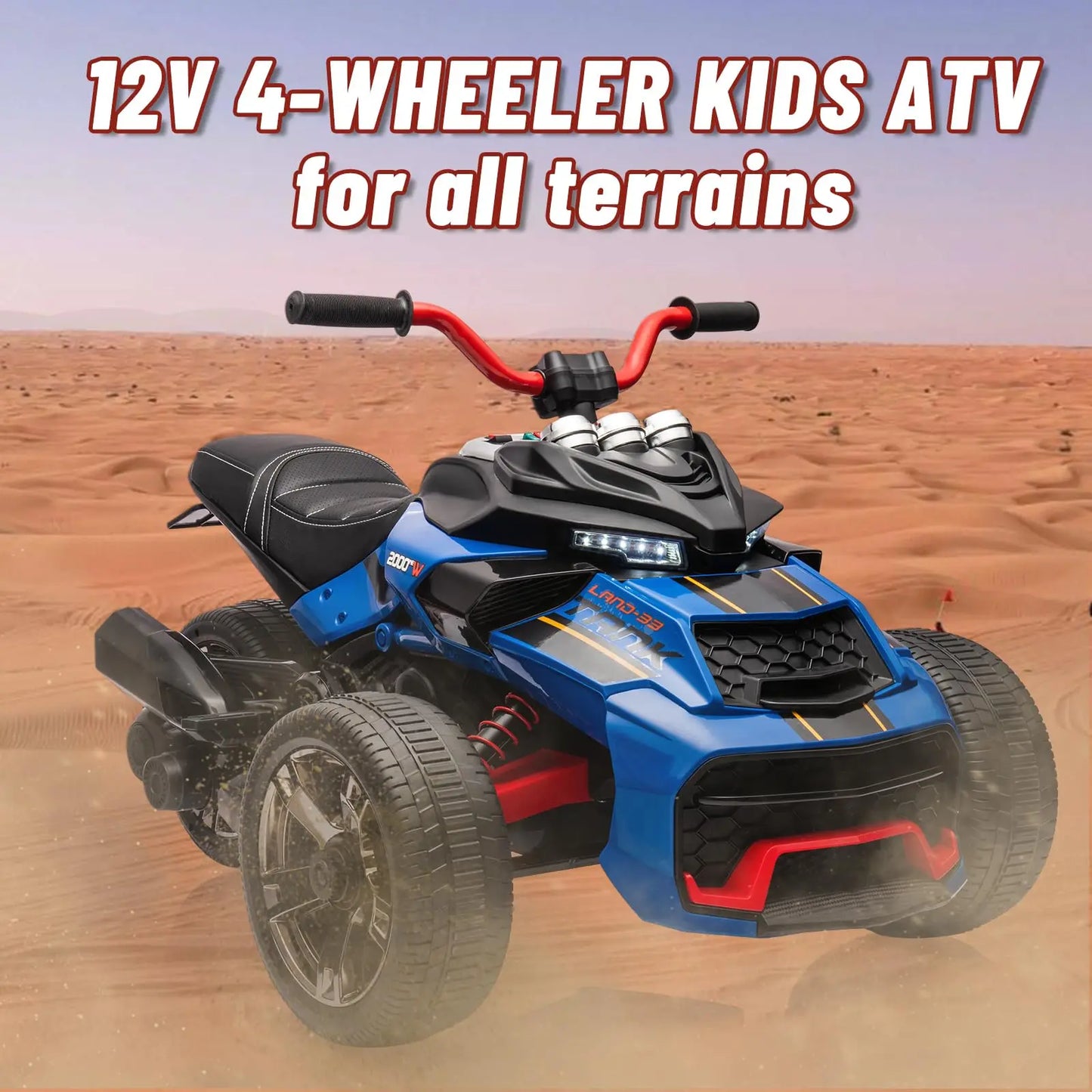 Kids 12V Ride-On Car Toy With Dual 2-Speed Motors Lights