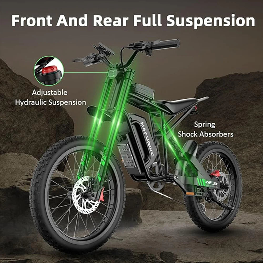 Electric Dirt Bike 6000W 60V25Ah Battery Dual Hydraulic Brakes