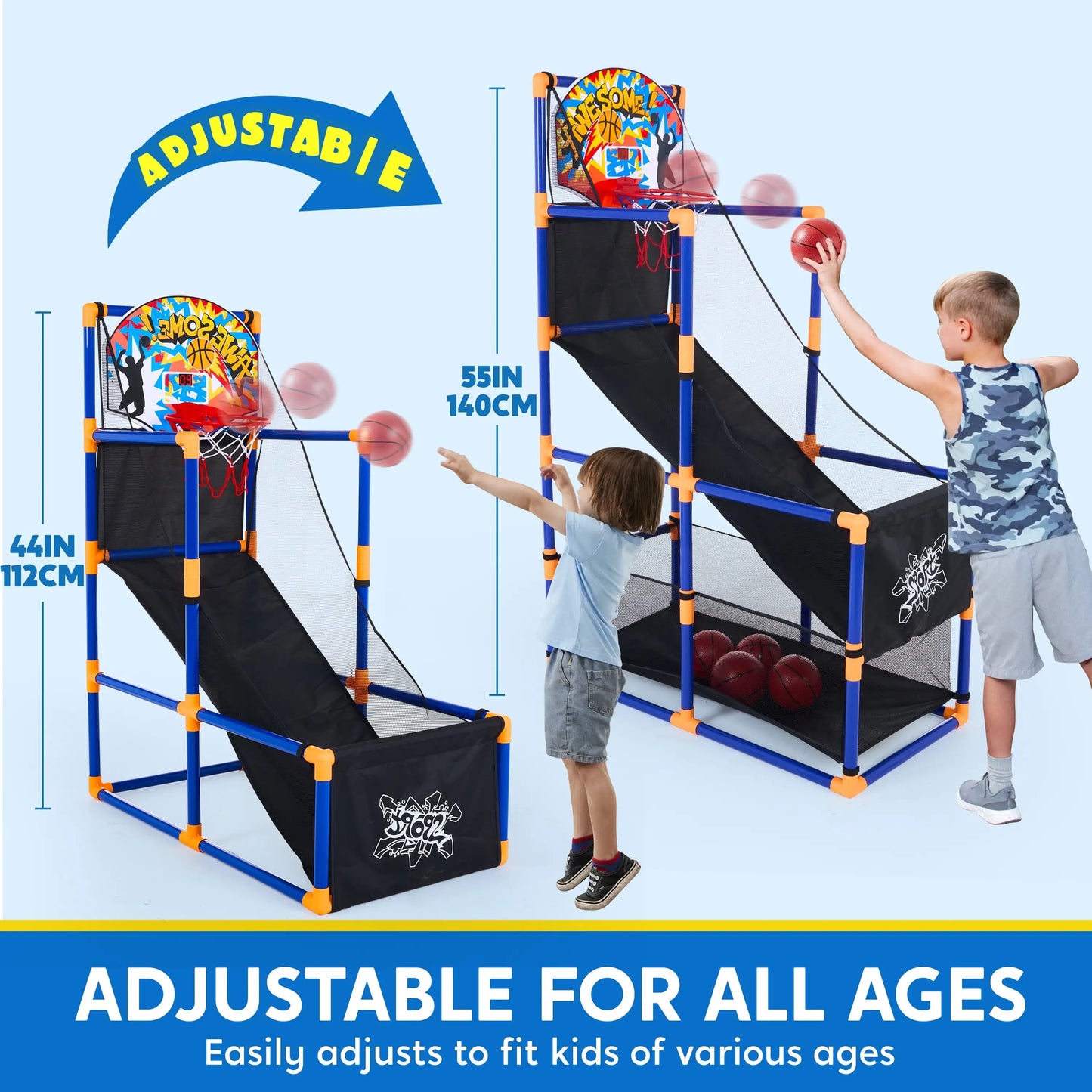 Joyfy LED Scoring Arcade Basketball Game With Adjustable Stand