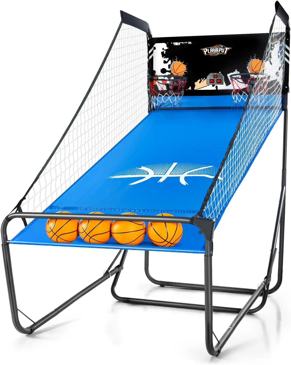 Indoor Basketball Arcade Game With 8 Modes LED Display Foldable Design